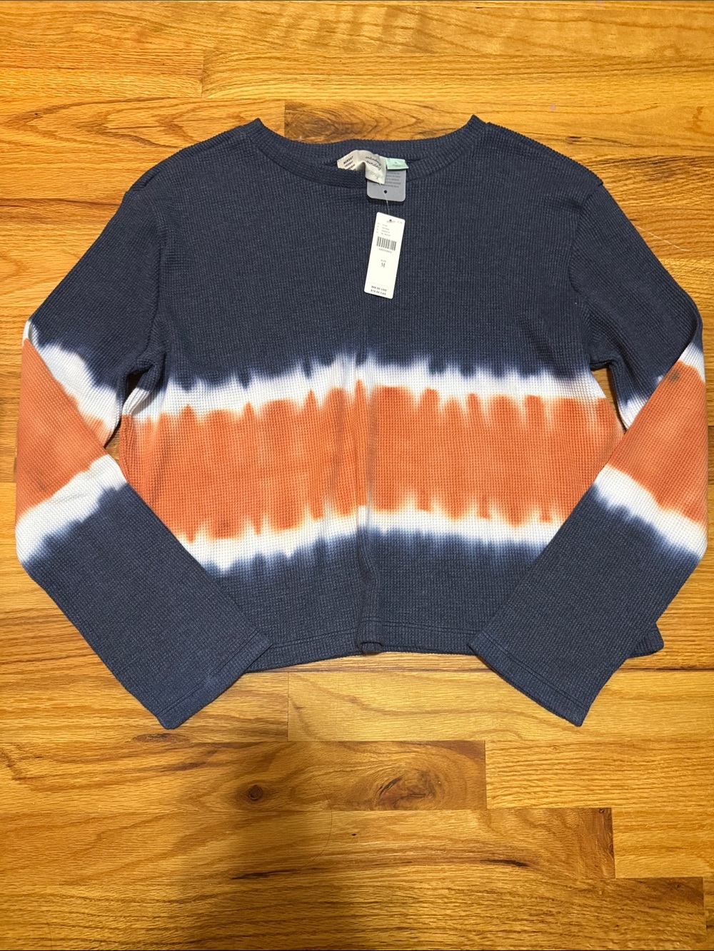 Sunday Navy and Orange Tie-Dye Crewneck Sweater